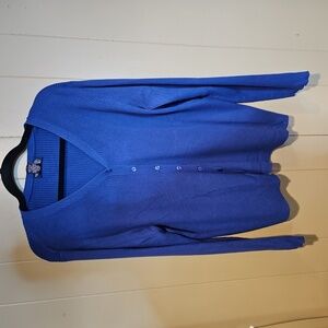 Venezia Jeans Royal Blue Knit Button-Down, Cardigan sweater, Size 18/20, Stretch